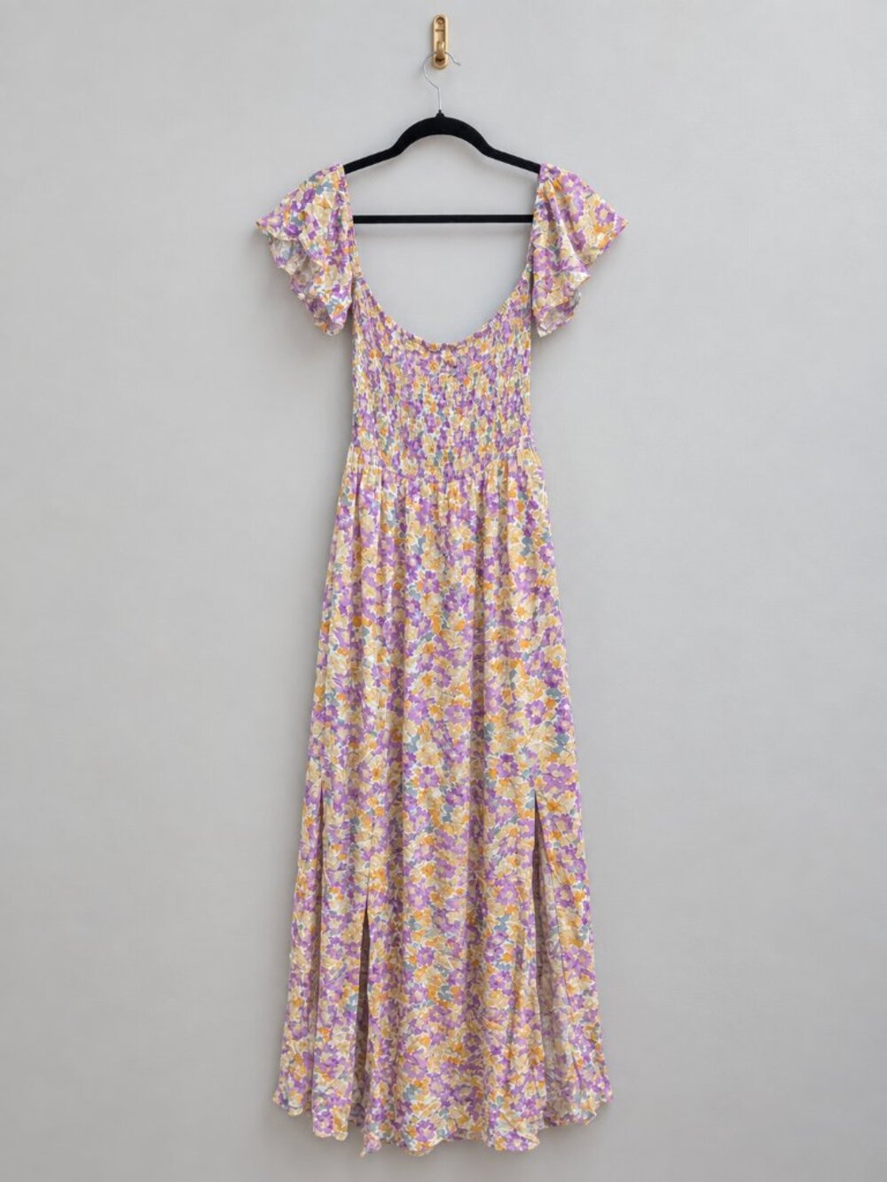 Pink Lily Watercolor Maxi Dress